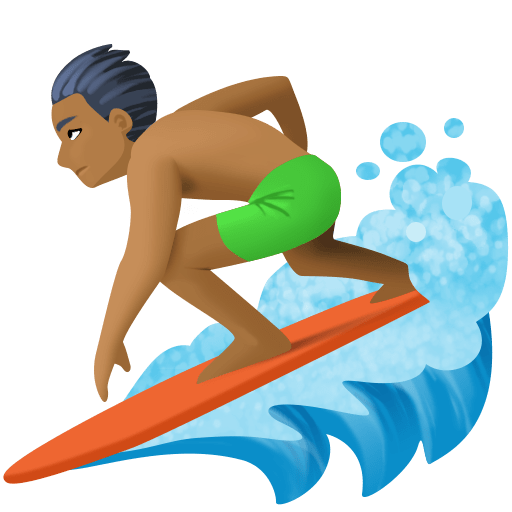 Homem Surfista: Tom de Pele Médio-Escuro