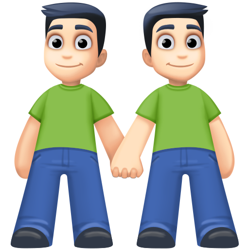 Dois Homens De Mãos Dadas: Tom de Pele Claro