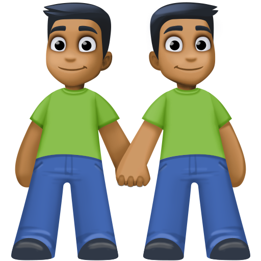 Dois Homens De Mãos Dadas: Tom de Pele Médio-Escuro