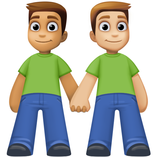 Dois Homens De Mãos Dadas: Tom de Pele Médio, Tom de Pele Médio-Claro