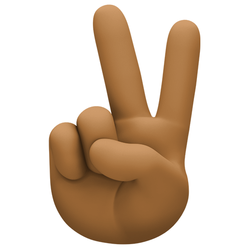 Mão Em V De Vitória: Tom de Pele Médio-Escuro