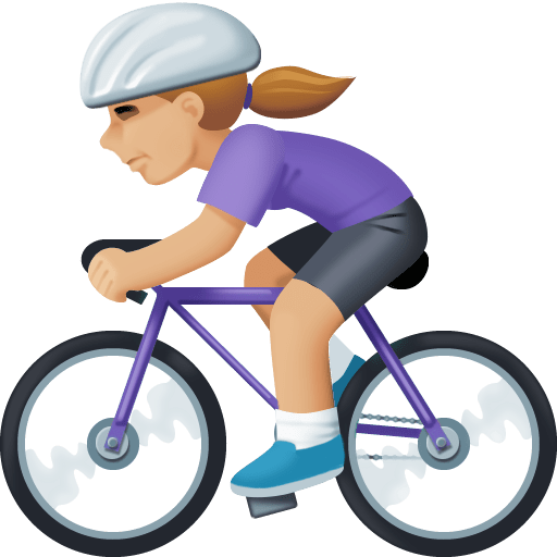 Mulher Ciclista: Tom de Pele Médio-Claro