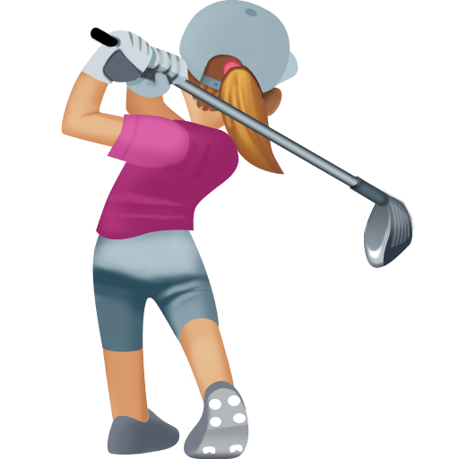 Žena hrající golf: Středně Světlý Odstín Pleti