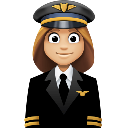 Piloto De Avião Mulher: Tom de Pele Médio-Claro