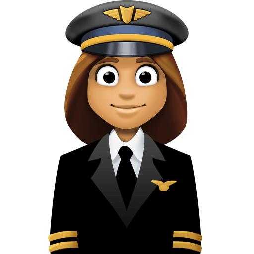 Piloto De Avião Mulher: Tom de Pele Médio