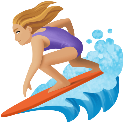 Mulher Surfista: Tom de Pele Médio-Claro