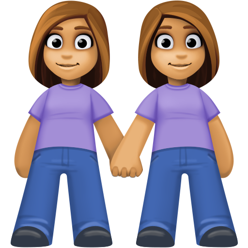 Duas Mulheres De Mãos Dadas: Tom de Pele Médio