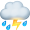 Nuage Avec Éclair Et Pluie