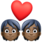 Couple avec cœur: Peau Foncée