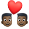 Couple avec cœur: Homme, Homme, Peau Foncée