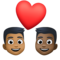 Couple avec cœur: Homme, Homme, Peau Moyennement Foncée, Peau Foncée