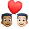 Couple avec cœur: Homme, Homme, Peau Moyennement Foncée, Peau Claire