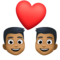 Couple avec cœur: Homme, Homme, Peau Moyennement Foncée