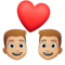 Couple avec cœur: Homme, Homme, Peau Moyennement Claire