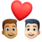 Couple avec cœur: Homme, Homme, Peau Moyenne, Peau Claire