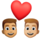Couple avec cœur: Homme, Homme, Peau Moyenne, Peau Moyennement Claire