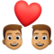 Couple avec cœur: Homme, Homme, Peau Moyenne