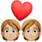 Couple avec cœur: Peau Moyennement Claire