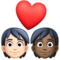 Couple avec cœur: Personne, Personne, Peau Claire, Peau Foncée