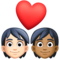 Couple avec cœur: Personne, Personne, Peau Claire, Peau Moyennement Foncée