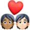 Couple avec cœur: Personne, Personne, Peau Moyennement Foncée, Peau Claire