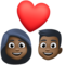 Couple avec cœur: Femme, Homme, Peau Foncée