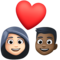Couple avec cœur: Femme, Homme, Peau Claire, Peau Foncée