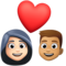 Couple avec cœur: Femme, Homme, Peau Claire, Peau Moyenne