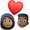 Couple avec cœur: Femme, Homme, Peau Moyennement Foncée, Peau Foncée