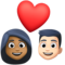 Couple avec cœur: Femme, Homme, Peau Moyennement Foncée, Peau Claire