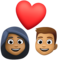 Couple avec cœur: Femme, Homme, Peau Moyennement Foncée, Peau Moyenne
