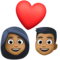 Couple avec cœur: Femme, Homme, Peau Moyennement Foncée
