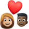 Couple avec cœur: Femme, Homme, Peau Moyennement Claire, Peau Foncée