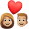 Couple avec cœur: Femme, Homme, Peau Moyennement Claire