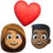 Couple avec cœur: Femme, Homme, Peau Moyenne, Peau Foncée