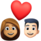Couple avec cœur: Femme, Homme, Peau Moyenne, Peau Claire