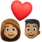 Couple avec cœur: Femme, Homme, Peau Moyenne, Peau Moyennement Foncée