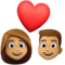 Couple avec cœur: Femme, Homme, Peau Moyenne
