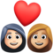 Couple avec cœur: Femme, Femme, Peau Claire, Peau Moyennement Claire