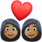 Couple avec cœur: Femme, Femme, Peau Moyennement Foncée