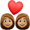 Couple avec cœur: Femme, Femme, Peau Moyenne
