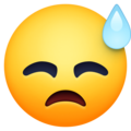 Downcast Face with Sweat Emoji 😓