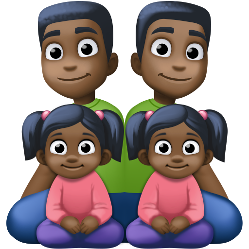 Famille - Homme: Peau Foncée, Homme: Peau Foncée, Fille: Peau Foncée, Fille: Peau Foncée