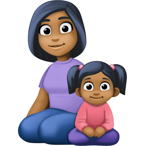 Famille - Femme: Peau Moyennement Foncée, Fille: Peau Moyennement Foncée