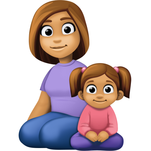 Famille - Femme: Peau Moyenne, Fille: Peau Moyenne