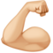 Biceps Contracté: Peau Moyennement Claire