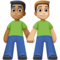 Deux Hommes Se Tenant La Main: Peau Moyennement Foncée, Peau Moyennement Claire