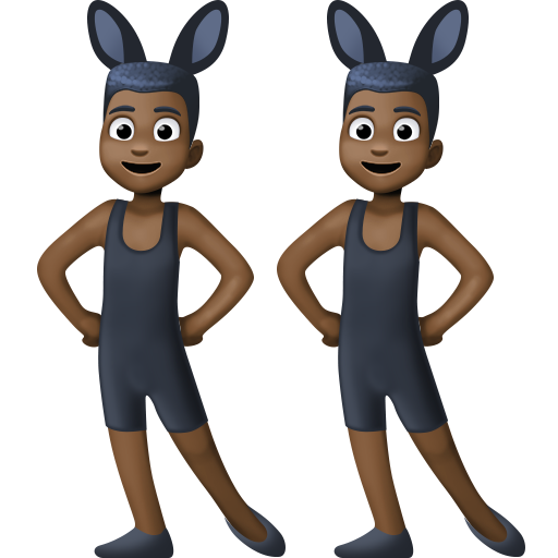 Hommes Avec Des Oreilles De Lapin: Peau Foncée