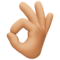 Signe OK: Peau Moyennement Claire