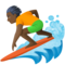 Personne Faisant Du Surf: Peau Foncée